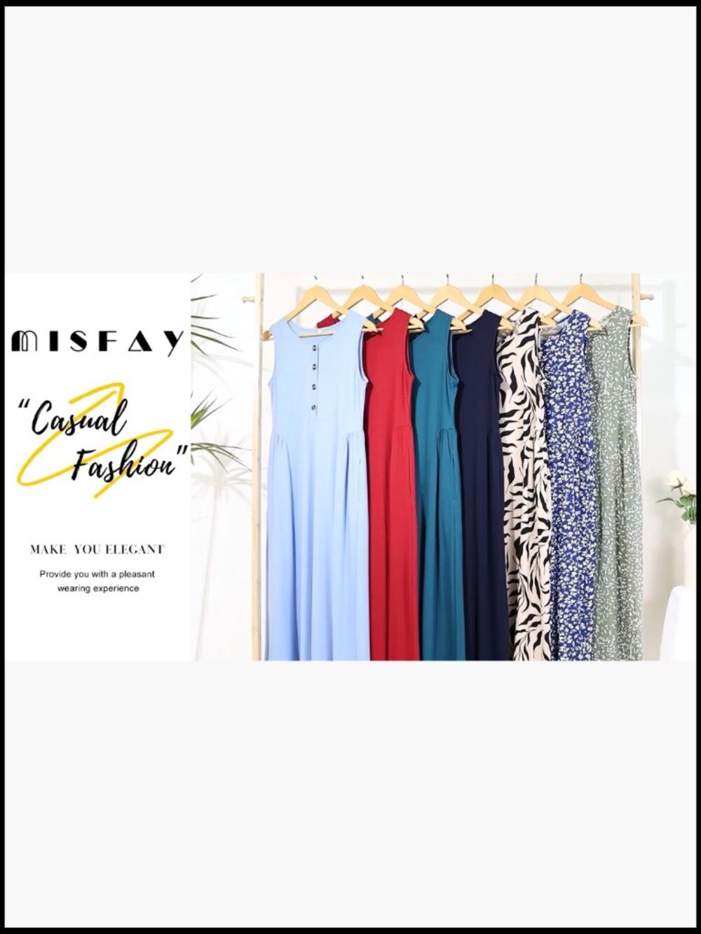 Sleeveless Button Maxi Dress with Pockets A-Line Flowy Summer - Picture 7 of 7